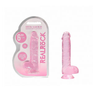 RealRock CC 6in Dildo WBalls&Suction Pnk