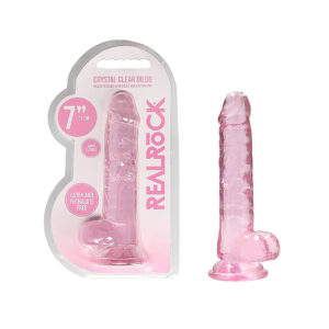 RealRock CC 7in Dildo WBalls&Suction Pnk