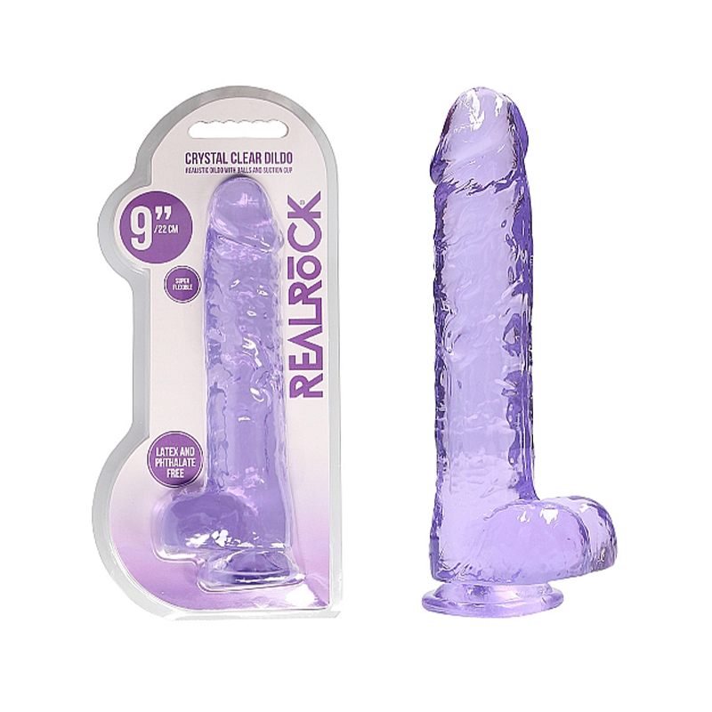 RealRock CC 9in Dildo WBalls&Suction Pur