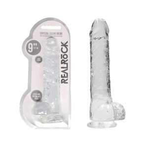 RealRock CC 9in Dildo WBalls&Suction Clr