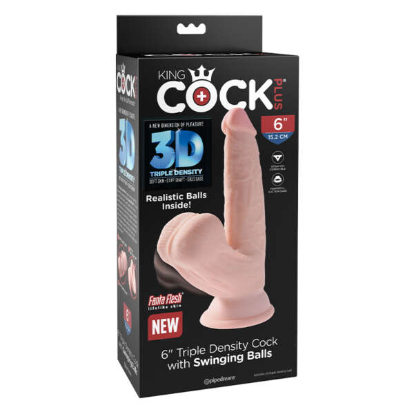 King Cock Plus 6in TriplDensSwing Bge