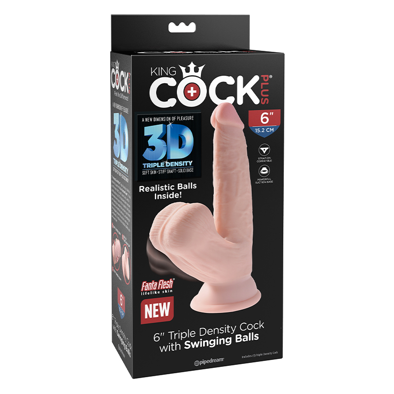 King Cock Plus 6in TriplDensSwing Bge