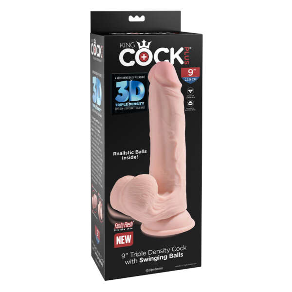 King Cock Plus 9in TriplDensSwing Beige
