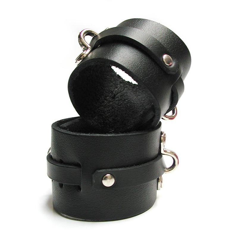 KL Bondage Basics Leather Ankle Cuffs,Bk