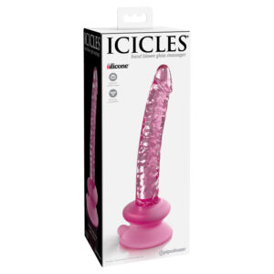 Icicles #86 7in Glass Dildo Pink