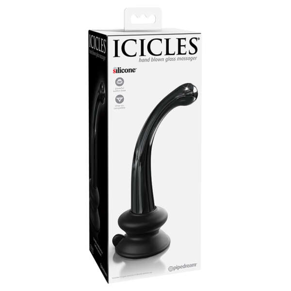 Icicles #87 Glass G-Spot Massager Black
