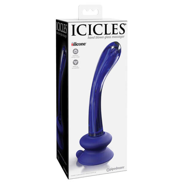 Icicles #89 Glass G-Spot Massager Blue