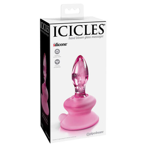 Icicles #90 Glass Plug Pink with suction
