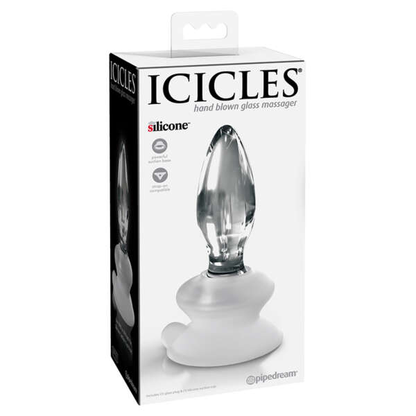 Icicles #91 Glass Plug Clear with suctio