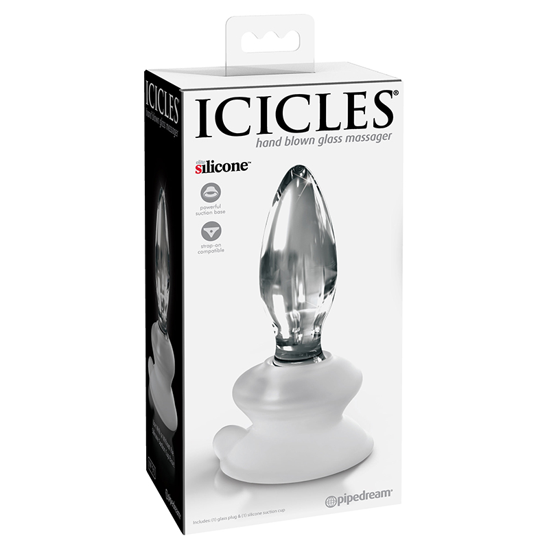 Icicles #91 Glass Plug Clear with suctio