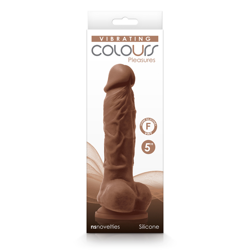 Colours Pleasures 5in Vibr Dildo Brown