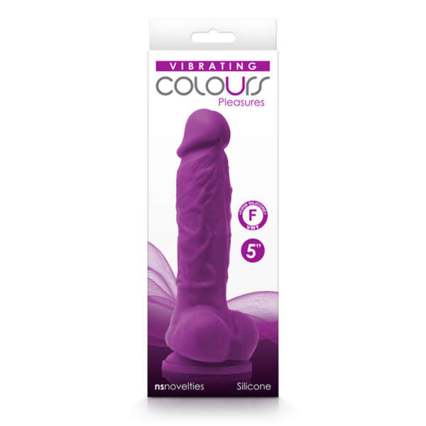Colours Pleasures 5in Vibr Dildo Purple