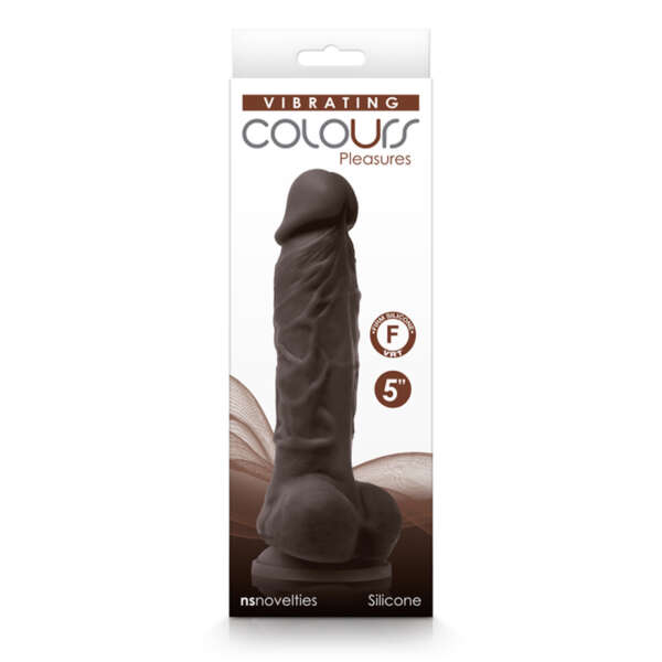 Colours Pleasures 5in Vibr Dildo DarkBrn