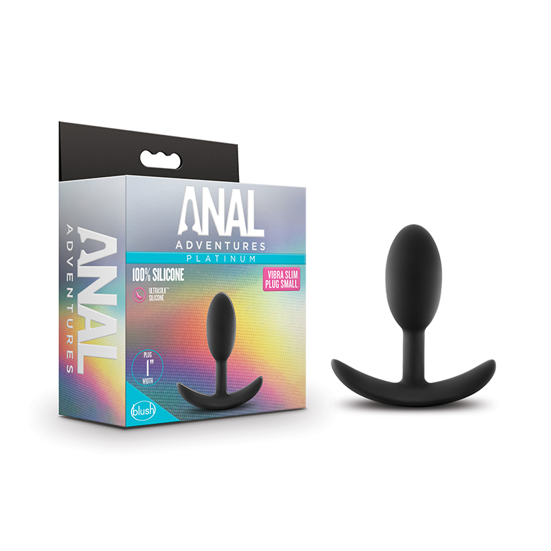 Anal Adventures Vibra Slim Plug Sml Blk