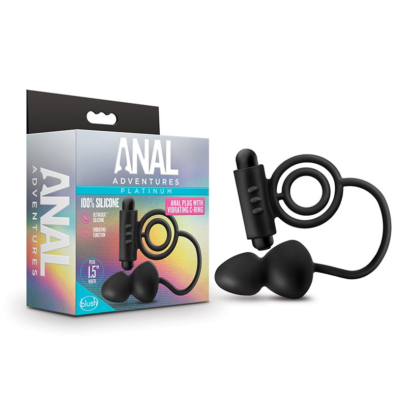 Anal Adventures AnalPlug w/VibrCRing Blk