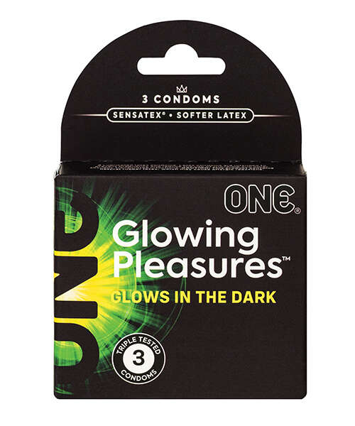 One Glowing Pleasures Condoms - Box of 3