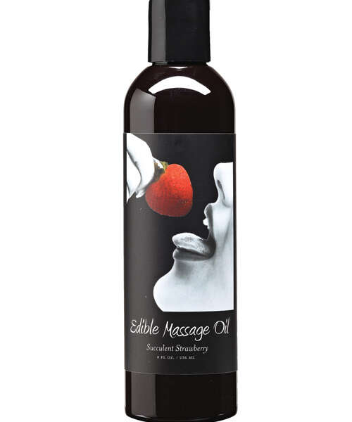 Earthly Body Edible Massage Oil - 8 oz Strawberry