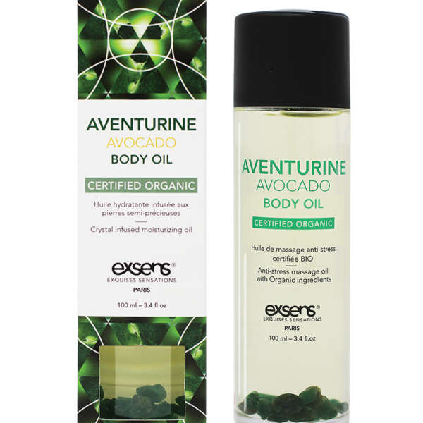 EXSENS of Paris Organic Body Oil w/Stones - Adventurine Avocado 100 ml