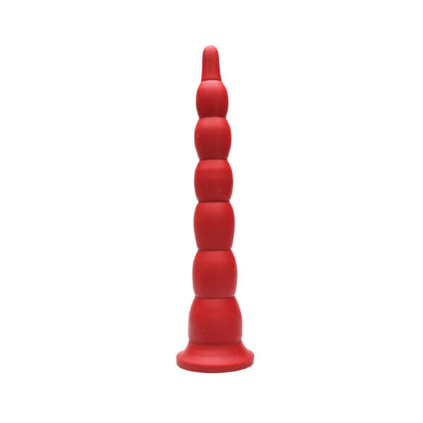 Tantus Cowboy Beaded Dildo Garnet BOX