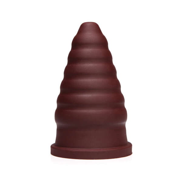 Tantus Cone Ripple Firm Dildo Garnet BOX