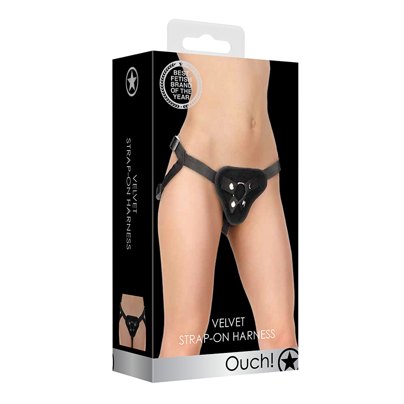 Ouch Velvet Velcro Strap-On Harness Blk