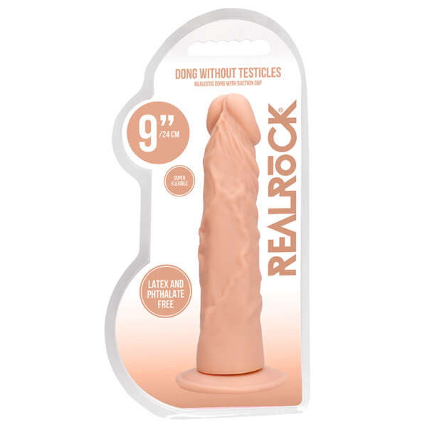 RealRock 9in Dildo W/Suction Cup Beige