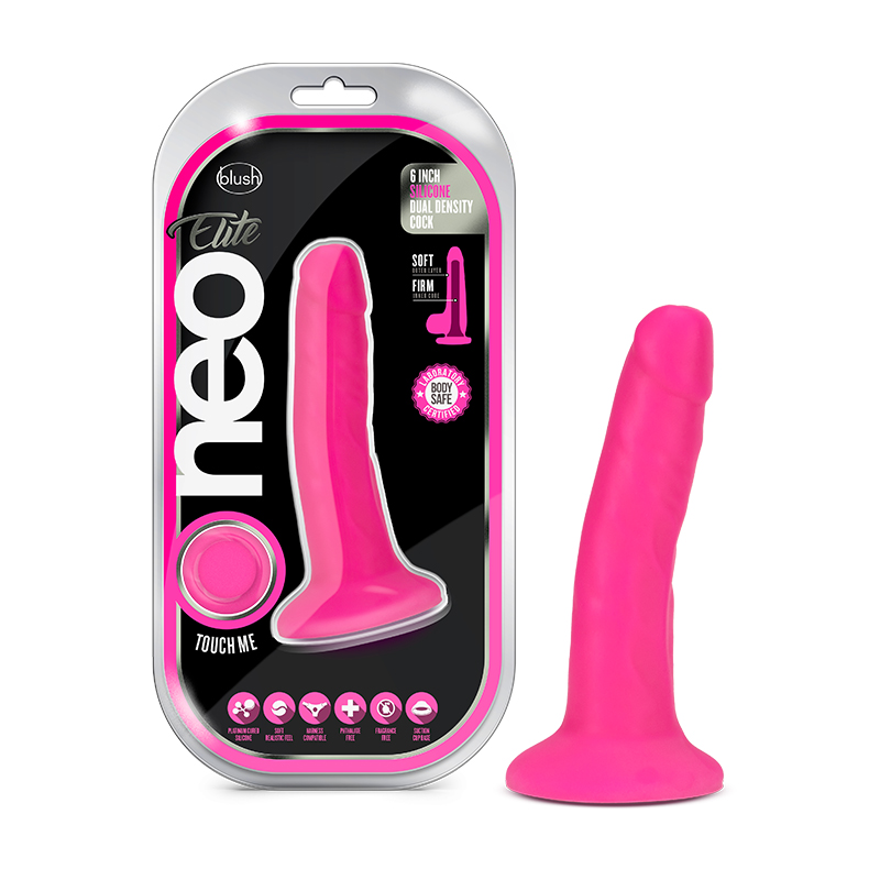 Neo Elite 6in Sili Dual Dens Neon Pink