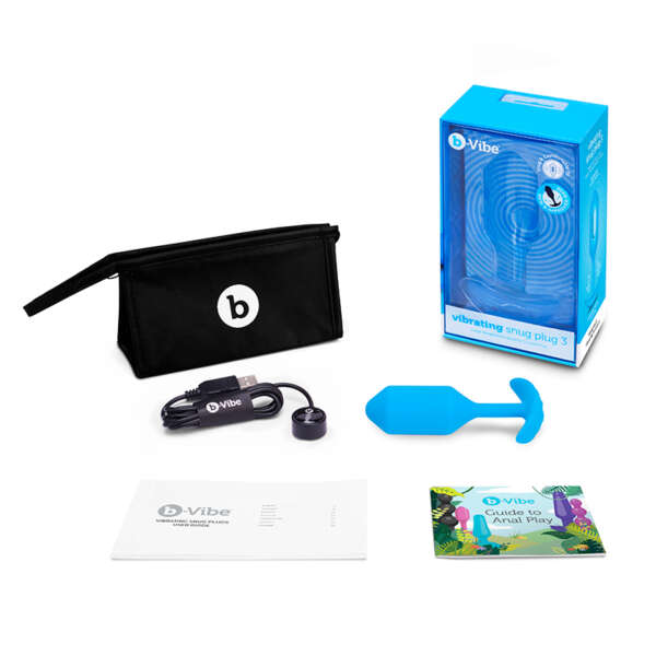 b-Vibe Vibrating Snug Plug 3 Blue