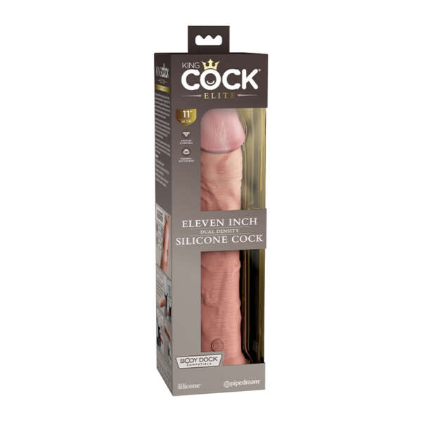 King Cock Elite 11in DualDens Sili Beige