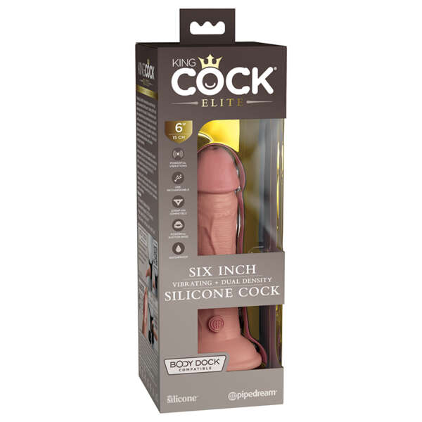 King Cock Elite 6in VibrDualDensSili Bei
