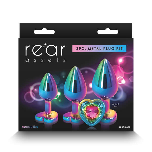Rear Assets 3pc Plug Kit Rainbow Heart