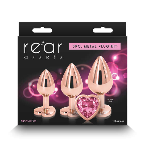 Rear Assets 3pc Plug Kit RG/Pink Heart