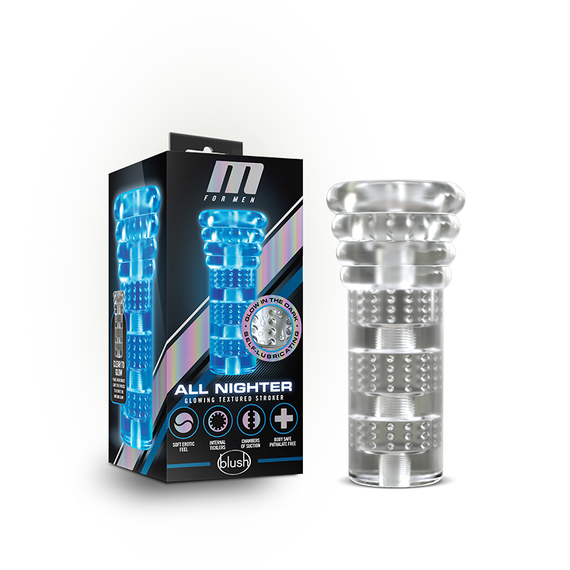 M for Men All Nighter GITD Stroker Clear