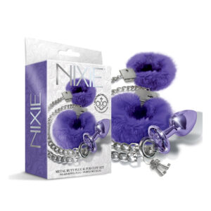 Nixie Metal Butt Plug&Furry Cuff M Pu Me