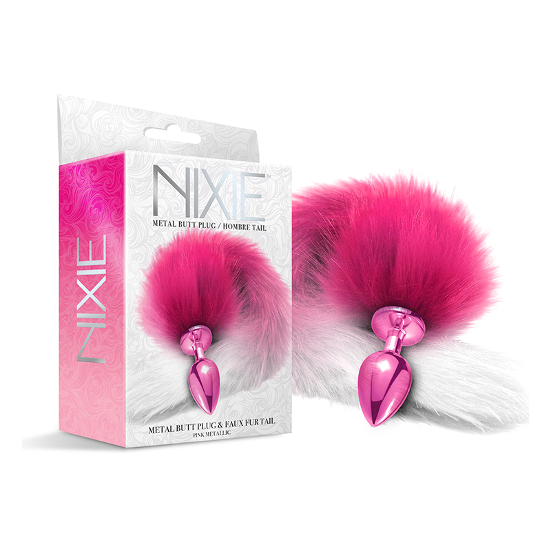 Nixie Metal Butt Plug W/Ombre Tail Pk Me