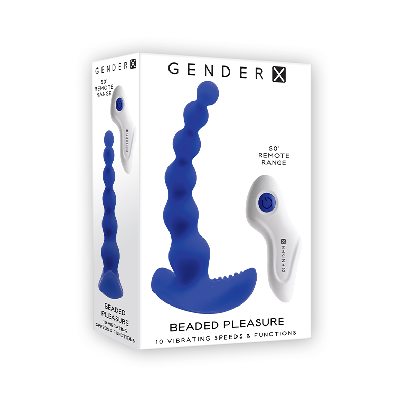 GX Beaded Pleasure Probe Vibrator Blue