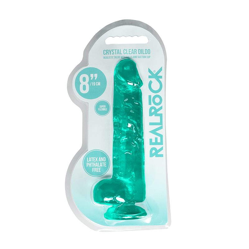 RealRock CC 8in Dildo WBalls&Suction Tur