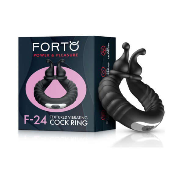 Forto F-24 Sili Textur Vibr Cockring Blk