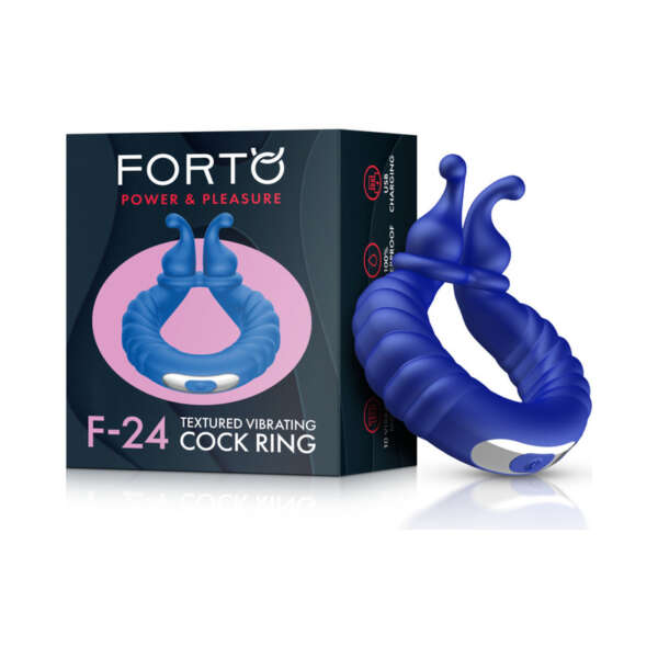 Forto F-24 Sili Textur Vibr Cockring Blu