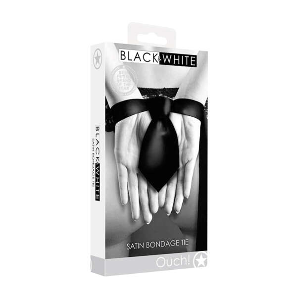 Ouch B&W Satin Bondage Tie Black