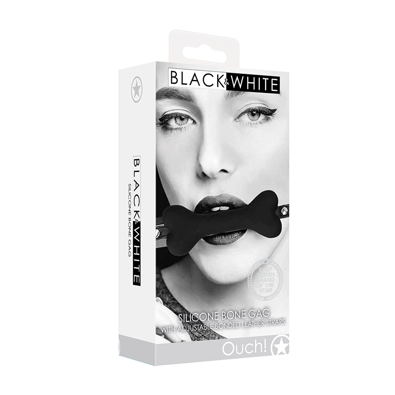 Ouch B&W Silicone BoneGag Adjustable Blk