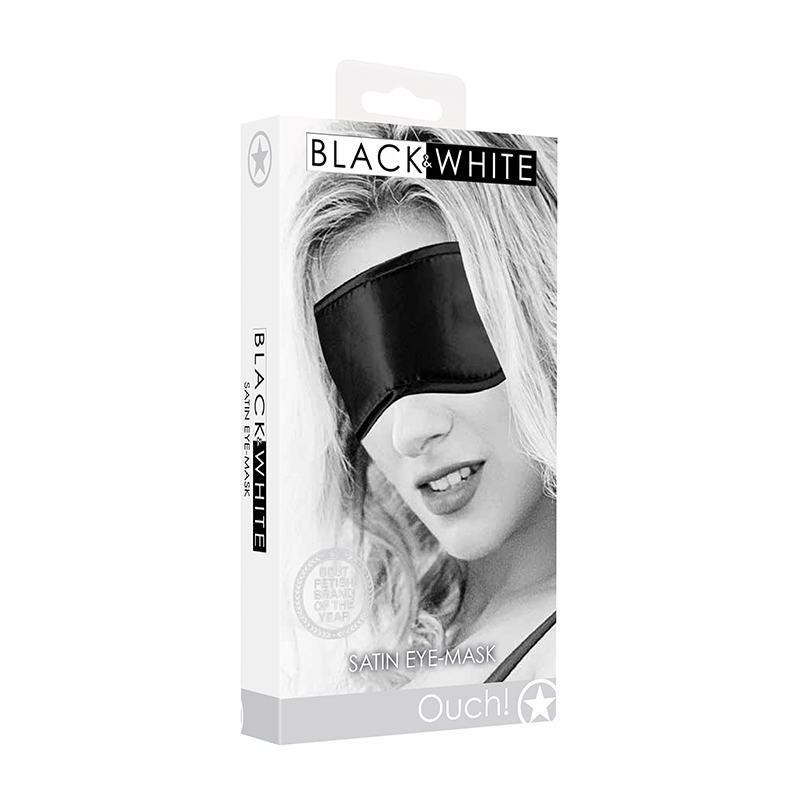 Ouch B&W Satin Eye Mask Blindfold Black