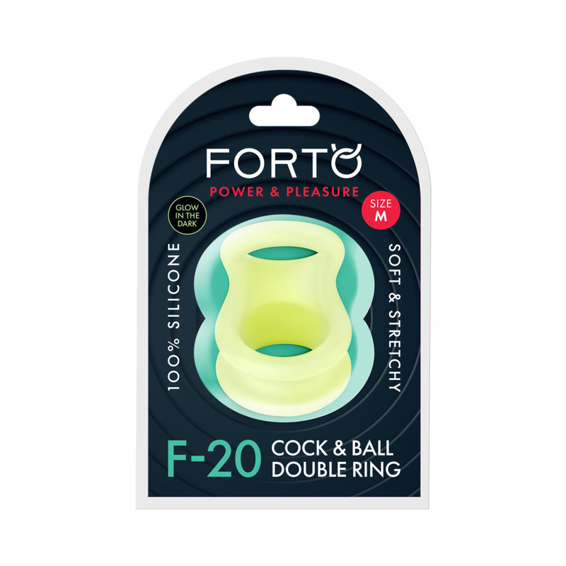 Forto F-20 Cockring Ball Stretch Med Glo