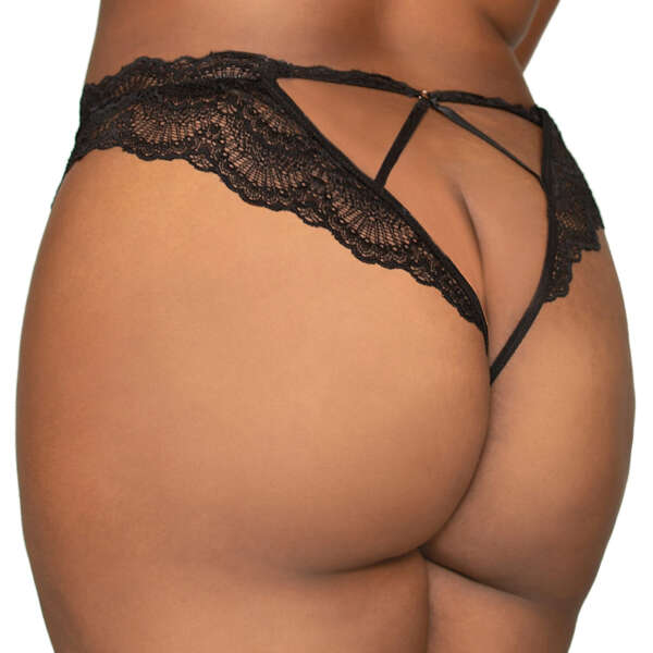 DG Lace Tenga Open-Crotch Panty Black 3X