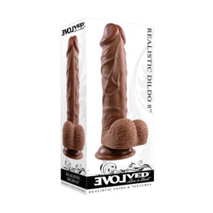Evolved Realistic 8in Dildo W/Balls Brn