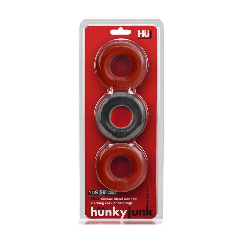 Hunkyjunk HUJ3 C-Ring 3pk Cherry/Tar Ice