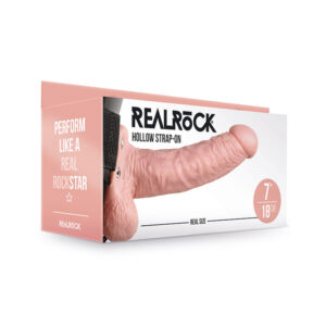 RealRock 7in Hollow Strap-On W/Balls Bge