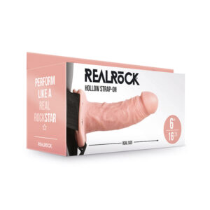 RealRock 6in Hollow Strap-On Beige