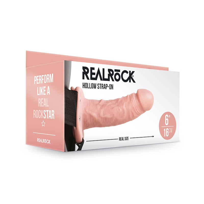 RealRock 6in Hollow Strap-On Beige