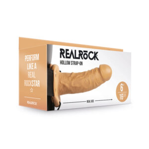RealRock 6in Hollow Strap-On Tan